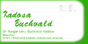 kadosa buchvald business card